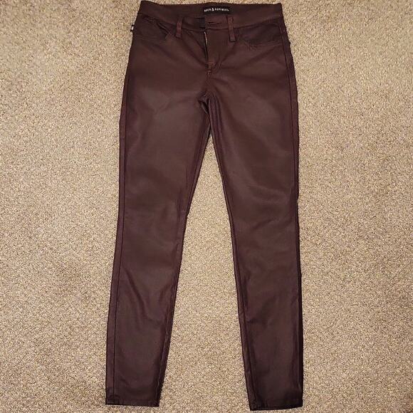 Rock & Republic Denim - Rock & Republic Women's Skinny Jeans Brown Denim Button Zip Pockets Stretch